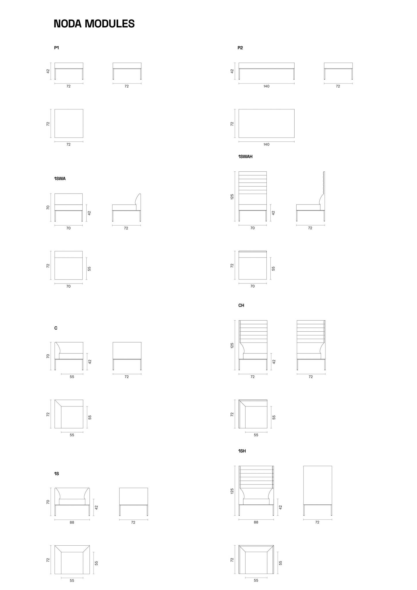 noda modular sofa - NUANS