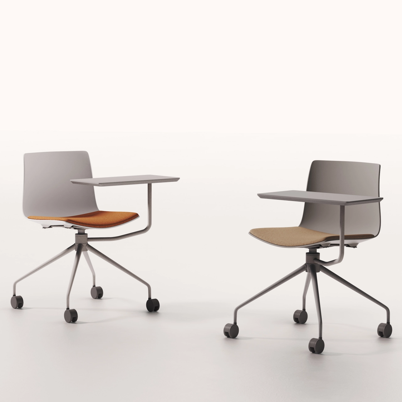 rest chair with writing tablet on casters - Image 2