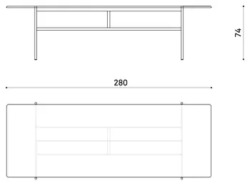 Table 280x105 cm