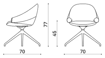 4-spoke polypropylene swivel base