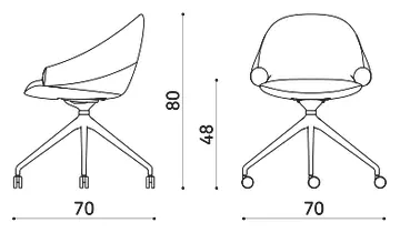 4-spoke polypropylene swivel base on casters